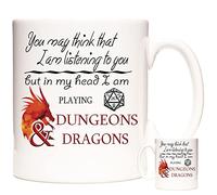 Tasse cadeau Dungeons Dragons, You May Think I Am Listening to You But in My Head I Am Playing Dungeons Dragons. Cadeau pour café ou thé