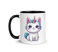 Tasse Chat Licorne - Mug Chaton Kawaii 325 ml - Cadeau Original Fille Femme - Tasse Chat Mignon - Idée Cadeau Amoureux des Chats (Chat Licorne)