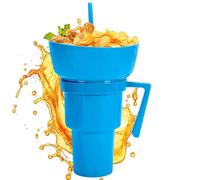 Tasse Combinée De Collations Et De Boissons De 32 Oz | Tasse À Double Usage Pour Collations Et Boissons Avec Bol Soucoupe À Poignée | Voyage Étanche De Grande Capacité De 900 Ml | Portable Réutilisabl