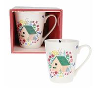 Tasse conique + boite Kiub Esprit Champêtre - blanc/vert - 350 ml