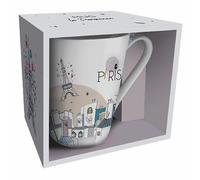 Tasse conique + boite Kiub La Parisienne Gris Te Blanc 355 ml