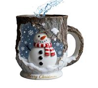 Tasse craquelée en écorce de Père Noël - Tasse à thé festive de Noël pour les moments de café le matin d'hiver, verre de vacances en céramique texturée avec finition design artistique, tasse à café