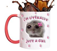 Tasse de hamster triste - Motif de hamster triste 350 ml - Tasse à thé et café amusante en céramique | Au vrai sens du mot « Just A Girl »