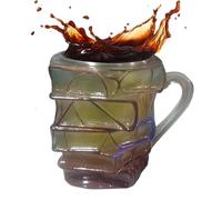 Tasse de livre peinte - Style rétro sur le thème du livre, acrylique | verres Tasse de lecture créative Tasse de bibliothèque unique | Tasse pour le bureau à domicile, les voyages, le restaurant