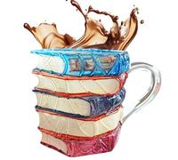 Tasse De Livre Peinte - Tasse À Café De Lecture, 300 Ml, Verres À Thé Peints En 3D | Tasses À Café Pile De Livres | Pour Les Lecteurs Écrivains Enseignants Étudiants Bibliothécaires Anniversaire