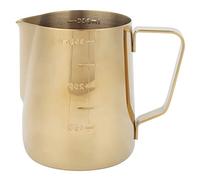Tasse de moussage de lait de café en acier inoxydable or épaissi Pichet Pichet Café Latte Art Pot à main avec échelle pour Restaurants à domicile(350ml)