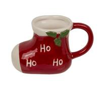 Tasse de Noël - Adorable tasse en céramique avec design 3D de Xmas - Parfaite pour les boissons chaudes et froides - 300 ml - Tasse à thé, tasse à café et décoration de cuisine (motif botte de Xmas)
