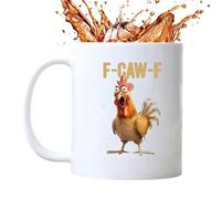 Tasse de poulet humoristique en céramique en forme de coq de 11 oz - Whimsical volaille à thème, récipient à thé de café humour | Bureau école, appartement, café, université, chambre à coucher, salon
