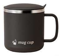 Tasse de voyage en acier inoxydable avec filtre à thé - Couvercle étanche pour voiture, bureau, trajet - Bouteille sous vide à double paroi - 400 ml - Noir (Gris amélioré)