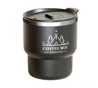 Tasse de voyage isotherme en acier inoxydable 304 avec couvercle scellé - Gobelet thermique réutilisable pour thé, jus, déplacement, salle de sport, utilisation à la maison - 10 x 9 cm (noir)