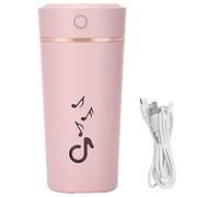 Tasse d'humidification intelligente de 200ml, pulvérisation continue pour la maison, le bureau et la voiture, veilleuse LED colorée, Mini humidificateur Portable Simple (Rose)