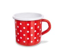 Tasse émaillée - Orion - 400 ml - Rouge à pois blancs - 8 cm hauteur - Adaptée lave-vaisselle