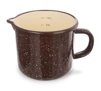 Tasse émaillée vintage - ORION - 1,2L - Marron - Mesure intégrée - Compatible tous feux - Lave-vaisselle - Bec verseur