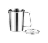 Tasse en acier inoxydable - Récipient en acier inoxydable à double échelle avec couvercle, tasse à mesurer de grande capacité, pour la cuisine, la cuisson, le four, le lave-vaisselle, le congélateur