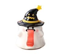 Tasse en céramique avec fantôme d'Halloween 450 ml | Tasse effrayante d'Halloween pour cacao, thé, jus, bière, lait, étude, salon, salle à manger, vacances, anniversaire