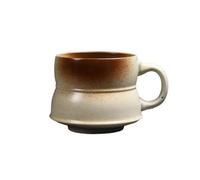 Tasse en céramique de 320 ml | Tasse à café rétro (taches brunes sur fond jaune) 320 ml à 320 ml.