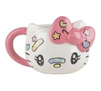 Tasse en céramique - Konix - Hello Kitty - Mug 3D - 500 ml - Motif Kawaii - Blanc et rose