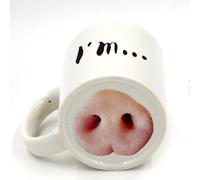 Tasse en céramique parodie nez d'animal, Design cochon chien, nouveauté amusante, cadeau pour café, thé, lait, amoureux des animaux, usage domestique et au bureau 1pc