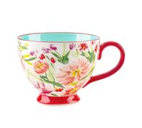 tasse en céramique,Tasses en céramique à motif floral peintes à la main,Grande tasse,pour lait,café,cappuccino,thé(Flowers)