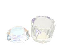 Tasse en Cristal avec Couvercle pour Nettoyage des Pinceaux D’ongles | Verre, Niveau Visible du Liquide, Entretien Simple, Usage Salon Professionnel, Accessoire de Nail Art