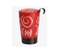 Tasse en porcelaine à double paroi avec infuseur Opéra Rouge Rouge G