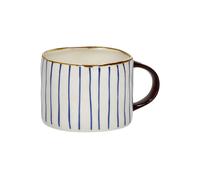 Tasse en porcelaine fine blanche, à motifs bleu indigo - Pomax, Anafi - 12x9x7 cm