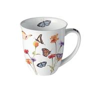 Ambiente Tasse en porcelaine fine Jardin des papillons 10,5 cm 0,4 l