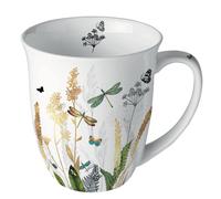 Ambiente Tasse en porcelaine fine Libellules Blanc