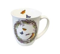 Tasse en Porcelaine Fine Pinson et papillons