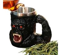 Tasse en résine en forme de singe, tasse en acier inoxydable, 14 x 10 x 11 cm, équipement sécurisé avec poignée, fournitures pour adultes professionnels, accessoire compact pour la maison, accessoires