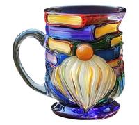 Tasse en résine peinte en 3D, motif livre du Père Noël, 13 cm, unique et colorée, idéale pour la maison, l'école, le bureau, Noël et Halloween.