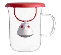 Tasse En Verre 40 t Couvercle Infuseur À Thé Birdie Rouge - Qdo