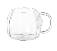 Tasse en verre citrouille | Tasse à thé saisonnière 550 ml 135 g | Gobelet transparent en forme de citrouille pour lait, bière, eau, pique-nique, pêche, feu de camp, randonnée