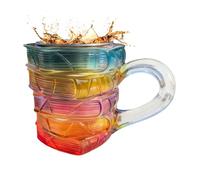 Tasse en verre coloré peint en forme de livre - 150 ml - Tasse à café pour bibliothèque, lecteurs, écrivains, de bibliothèque, femmes, hommes, famille, amis
