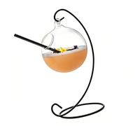Tasse en verre suspendue avec cadre en métal pour affichage de boissons | Structure contemporaine en métal avec support décoratif en fer pour exposer des boissons froides lors de rassemblements