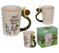 Tasse escargot - Trust the timing of your life - 11 x 8,5 cm - 300 ml - En grès - Dans un coffret cadeau