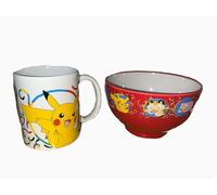 Tasse et bol en céramique Pokémon - Tasse Pikachu et bol avec plusieurs Pokémon - Set cadeau idéal pour les fans de Pokémon
