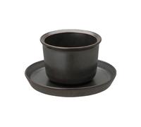 Tasse Et Sous-tasse Couleur Noir "leaves To Tea"- Kinto