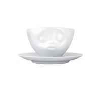 FIFTYEIGHT 3D Tasse à café en porcelaine dure T014201 motif embrassant Blanc 200 ml