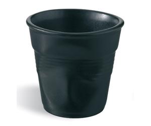 Tasse FROISSÉS 180 ml, noir satiné, porcelaine, REVOL