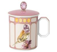 Tasse Idyllia, Porcelaine, Motif imprimé cristal, pinson, Rose OS