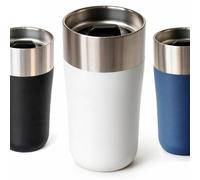 Tasse Isotherme pour Café Gobelet Mug Inox à emporter Anti-fuite Voyage | 350ml Acier inoxydable Isolée double paroi Ouverture bouton-pression Boisson à 360° 100 % étanche Mug Voiture Bureau Voyages