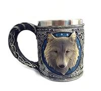 Tasse loup café gobelet résine tasse 3D en acier inoxydable résine voyage thé vin bière tasses pour bureau à domicile coloré