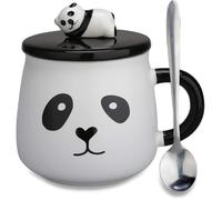 Tasse,Mug en céramique cadeaux,Panda 3D pour cadeau d’anniversaire,de Noël Tasse à café,à thé avec couvercle et cuillère