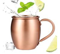 Tasse Mule de Moscou : artisanat en cuivre massif de 530 ml, extérieur avec texture martelée à la main, garde les boissons froides de manière naturelle, verres élégants pour divertissement au bar à la