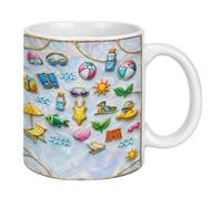 Tasse personnalisée sur le thème de l'océan, jolie tasse à café pour femme
