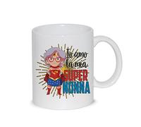 Tasse petit-déjeuner Mug Relax Io aime ma Super Nonna - idée cadeau fête des grands-parents anniversaire Noël