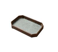 Tasse polyvalente en verre et plateau support, collation aux fruits bureau(Dark Brown Polygonal)