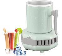 Tasse Rafraîchissante Électrique, Refroidisseur de Boissons Portable à Une Touche, Mug Aluminium 420ml pour Bière, Soda, Café, Mini Frigo Personnel pour Bureau, Maison, Voyage & Voiture,220v