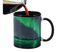 Tasse sensible au changement de chaleur, tasse révélatrice de changement de chaleur | Tasse à café en céramique changeant de couleur | en céramique Design Northern Lights, tasse magique sensible